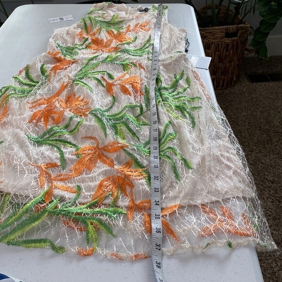 Laundry Shelli Segal Floral Embroidered A-Line Sleeveless Dress Lace Overlay - Picture 15 of 16